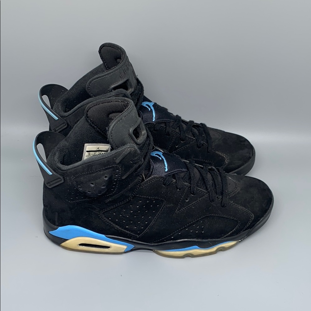 Jordan 6 Retro UNC Black Basketball Shoes 384664-006 Men's Sz 10 EU 44